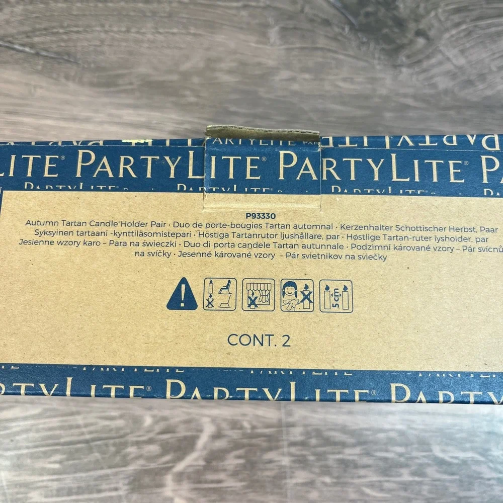 PartyLite autumn tartan